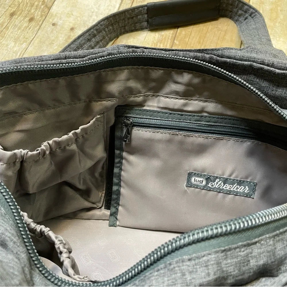 Lug Streetcar Quilted Heathered Gray Shoulder Bag
